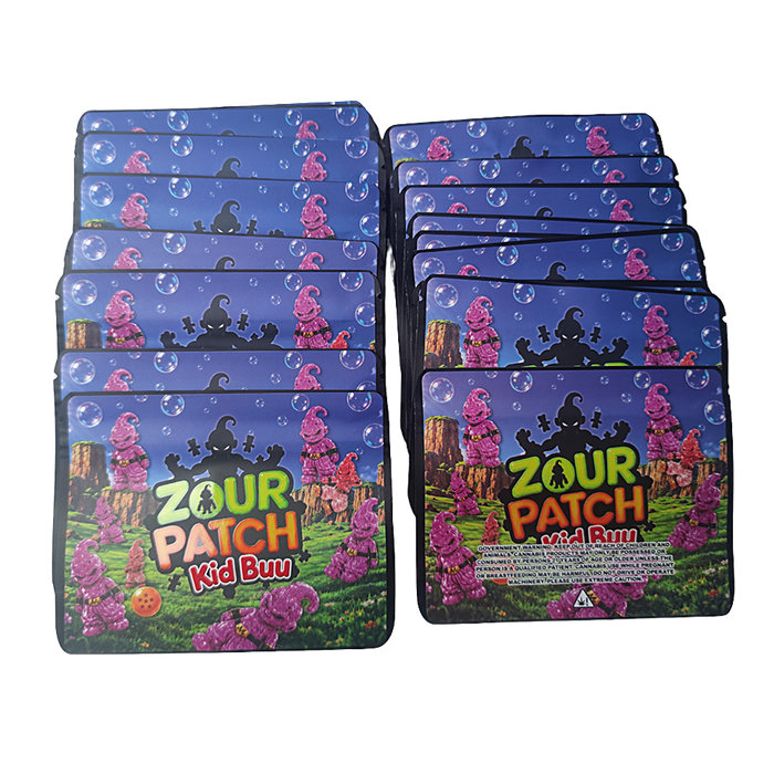 32 Pack – 7g Exotic Thick Sticker Mylar Bags – Premium Smell Proof - Zour Patch Kid Buu (SMB-7G-001)