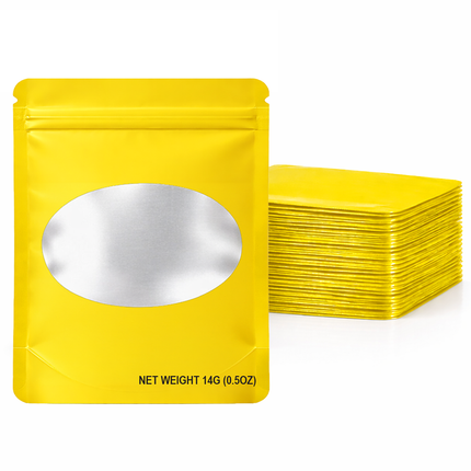 14g Solid Color Mylar Bag – Gold – 50 Count