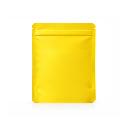 50 Pack – 14g Solid Color Mylar Bags with Oval Window - Yellow