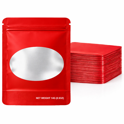 14g Solid Color Mylar Bag – Red – 50 Count