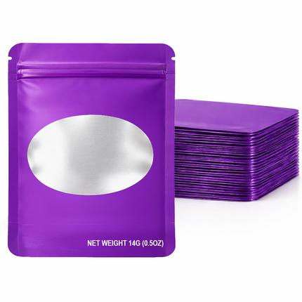 14g Solid Color Mylar Bag – Purple – 50 Count