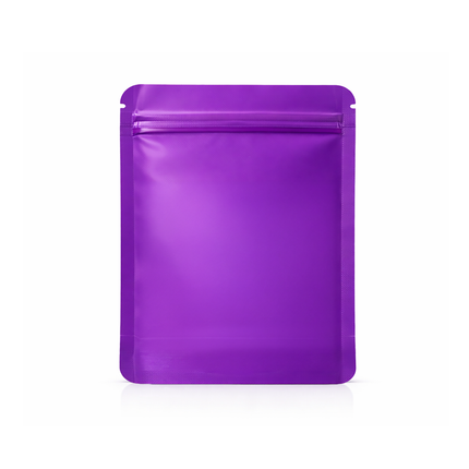 50 Pack – 14g Solid Color Mylar Bags with Oval Window - Purple