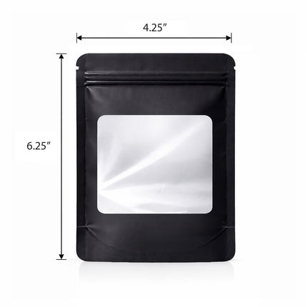 50 Pack - Med-Large Solid Color Zip-Seal Foil Pouches (4.25"x6.25") Square Style Selection