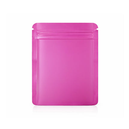 50 Pack – 14g Solid Color Mylar Bags with Square Window - Pink
