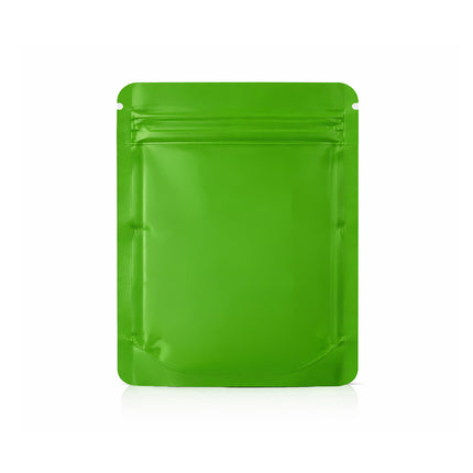 50 Pack – 14g Solid Color Mylar Bags with Square Window - Green