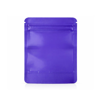 50 Pack – 14g Solid Color Mylar Bags with Square Window - Purple
