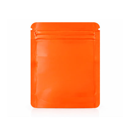 50 Pack – 14g Solid Color Mylar Bags with Square Window - Orange