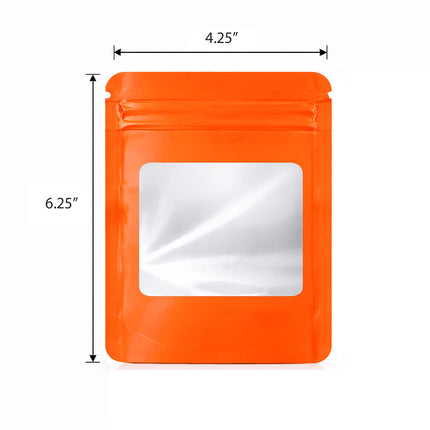 50 Pack - Med-Large Solid Color Zip-Seal Foil Pouches (4.25"x6.25") Square Style Selection