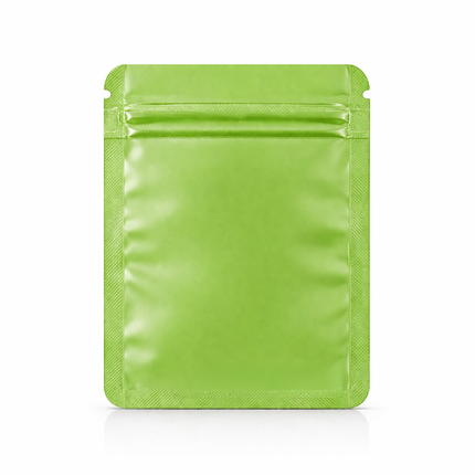 100 Pack – 1g Solid Color Mylar Bags with Oval Window - Green