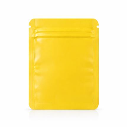 100 Pack – 1g Solid Color Mylar Bags with Oval Window - Yellow