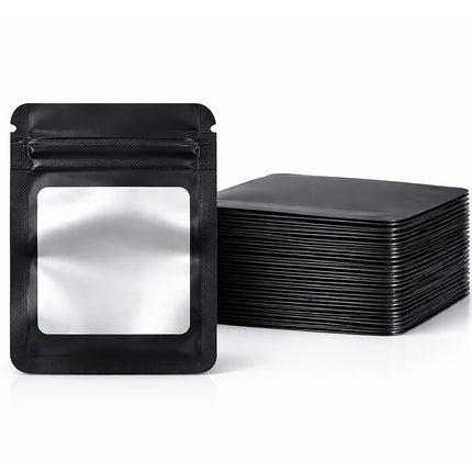100 Pack - Mini Solid Color Zip-Seal Foil Pouches (2.6"x3.") Square Style Selection
