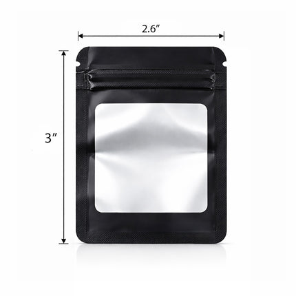 100 Pack - Mini Solid Color Zip-Seal Foil Pouches (2.6"x3.") Square Style Selection