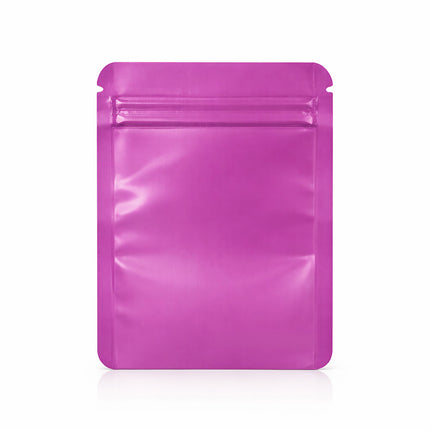 100 Pack – 1g Solid Color Mylar Bags with Square Window - Pink