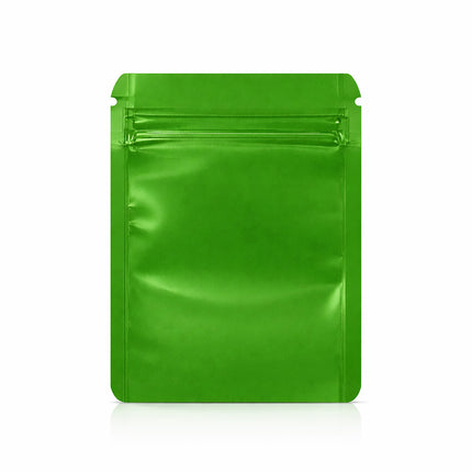 100 Pack – 1g Solid Color Mylar Bags with Square Window - Green