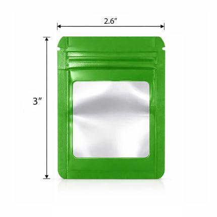 100 Pack - Mini Solid Color Zip-Seal Foil Pouches (2.6"x3.") Square Style Selection