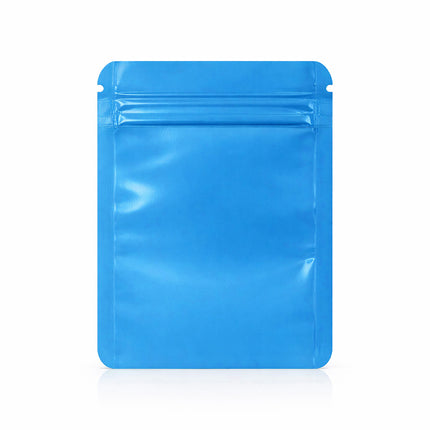 100 Pack – 1g Solid Color Mylar Bags with Square Window - Light Blue