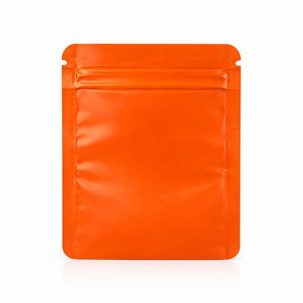 100 Pack – 1g Solid Color Mylar Bags with Square Window - Orange