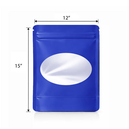 25 Pack - X-Large Solid Color Zip-Seal Foil Pouches (12"x15") Oval Window Selection