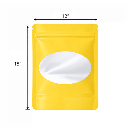 25 Pack - X-Large Solid Color Zip-Seal Foil Pouches (12"x15") Oval Window Selection
