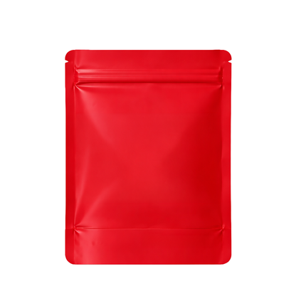 25 Pack – 1lb Solid Color Mylar Bags with Oval Window - Red