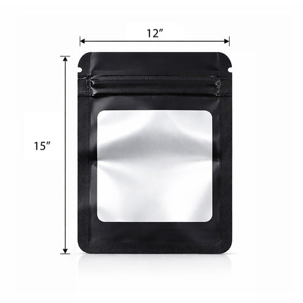 25 Pack - X-Large Solid Color Zip-Seal Foil Pouches (12"x15") Square Window Selection