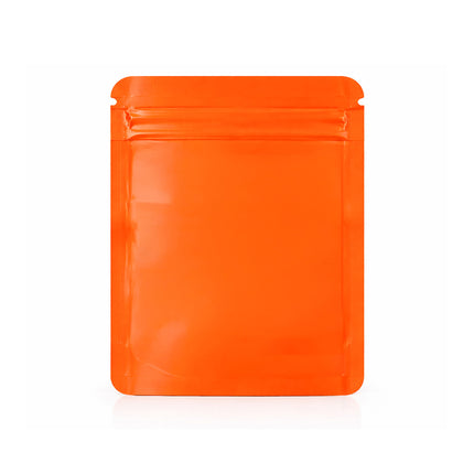 50 Pack – 28g Solid Color Mylar Bags with Square Window - Orange