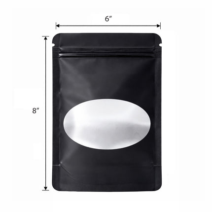50 Pack - Large Solid Color Zip-Seal Foil Pouches (6"x8") Oval Style Selection