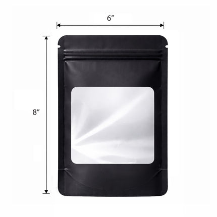 50 Pack - Large Solid Color Zip-Seal Foil Pouches (6"x8") Square Style Selection