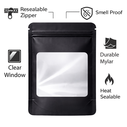 50 Pack - Large Solid Color Zip-Seal Foil Pouches (6"x8") Square Style Selection