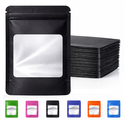 50 Pack - Large Solid Color Zip-Seal Foil Pouches (6"x8") Square Style Selection