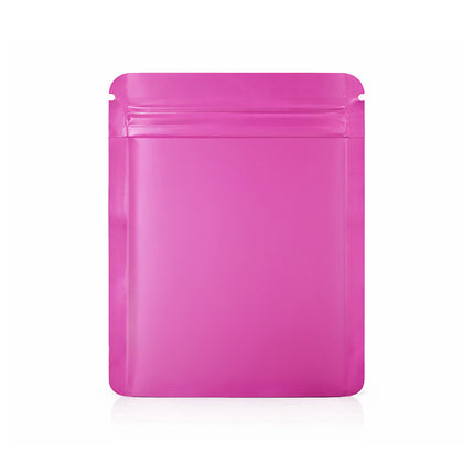 50 Pack – 28g Solid Color Mylar Bags with Square Window - Pink