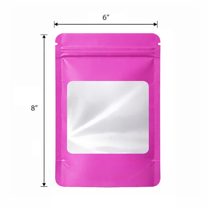 50 Pack - Large Solid Color Zip-Seal Foil Pouches (6"x8") Square Style Selection