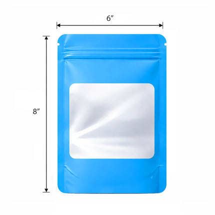 50 Pack - Large Solid Color Zip-Seal Foil Pouches (6"x8") Square Style Selection