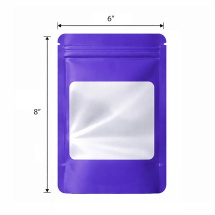 50 Pack - Large Solid Color Zip-Seal Foil Pouches (6"x8") Square Style Selection