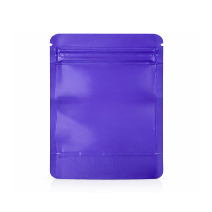 50 Pack – 28g Solid Color Mylar Bags with Square Window - Purple