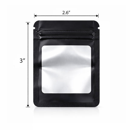 50 Pack - Small Solid Color Zip-Seal Foil Pouches (4"x5") Square Style Selection