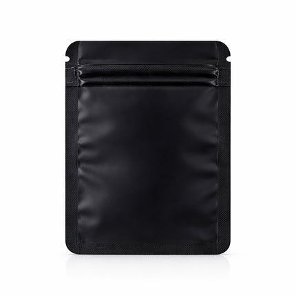 50 Pack – 3.5g Solid Color Mylar Bags with Square Window - Black
