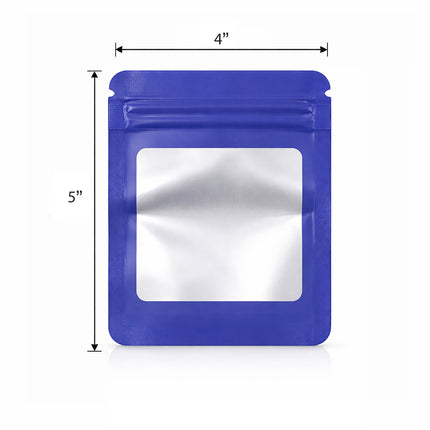 50 Pack - Small Solid Color Zip-Seal Foil Pouches (4"x5") Square Style Selection