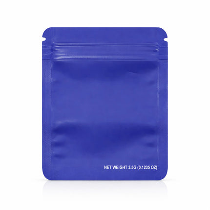 50 Pack – 3.5g Solid Color Mylar Bags with Square Window - Purple