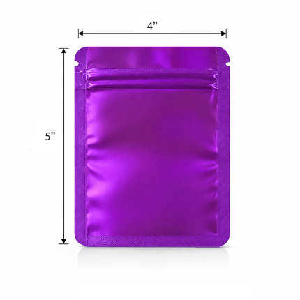 50 Pack – 3.5g  Small (4"x5") Solid Color Mylar Bags - 12 Color Options