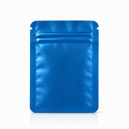 50 Pack – 3.5g Solid Color Mylar Bags Plain No Window - Metallic Blue
