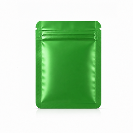 50 Pack – 3.5g Solid Color Mylar Bags Plain No Window - Metallic Forest Green