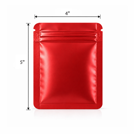 50 Pack – 3.5g  Small (4"x5") Solid Color Mylar Bags - 12 Color Options