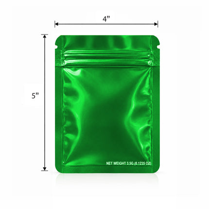 50 Pack – 3.5g  Small (4"x5") Solid Color Mylar Bags - 12 Color Options