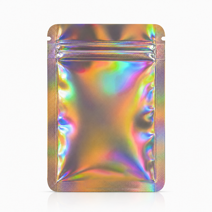 50 Pack – 3.5g Solid Color Mylar Bags Plain No Window - Metallic Holographic