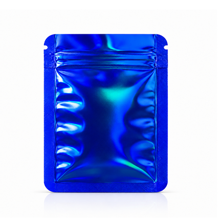 50 Pack – 3.5g Solid Color Mylar Bags Plain No Window - Metallic Royal Blue