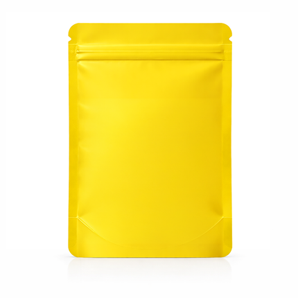 50 Pack – 7g Solid Color Mylar Bags with Oval Window - Yellow