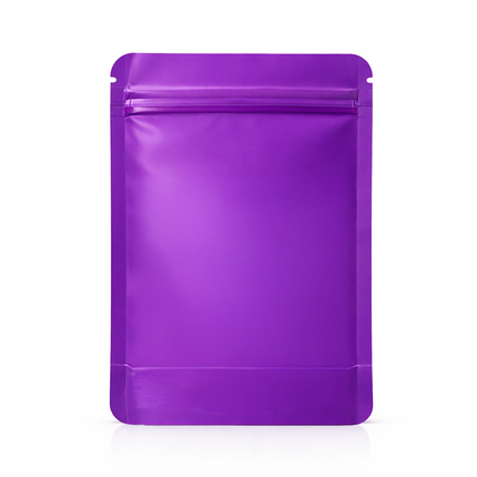 50 Pack – 7g Solid Color Mylar Bags with Oval Window - Purple