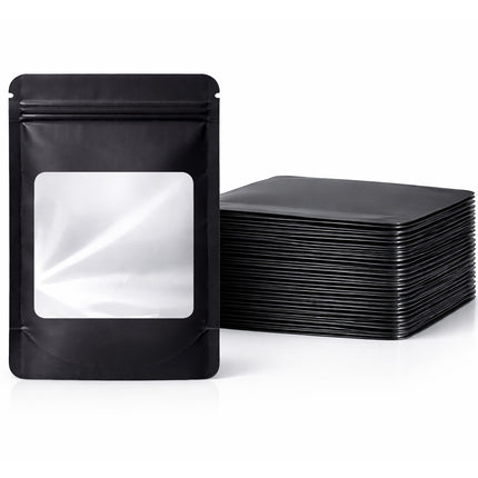 50 Pack - Medium Solid Color Zip-Seal Foil Pouches (4"x6.5") Square Style Selection