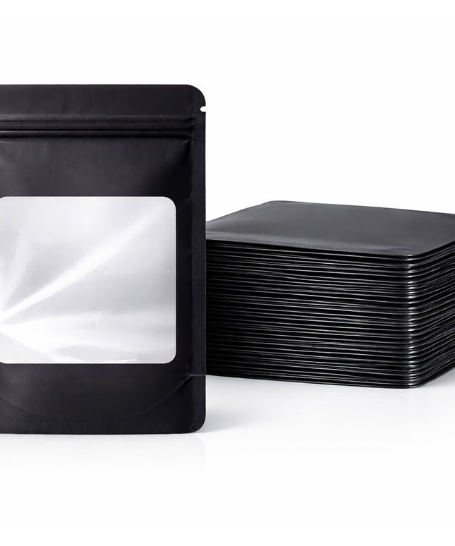 50 Pack - Medium Solid Color Zip-Seal Foil Pouches (4"x6.5") Square Style Selection